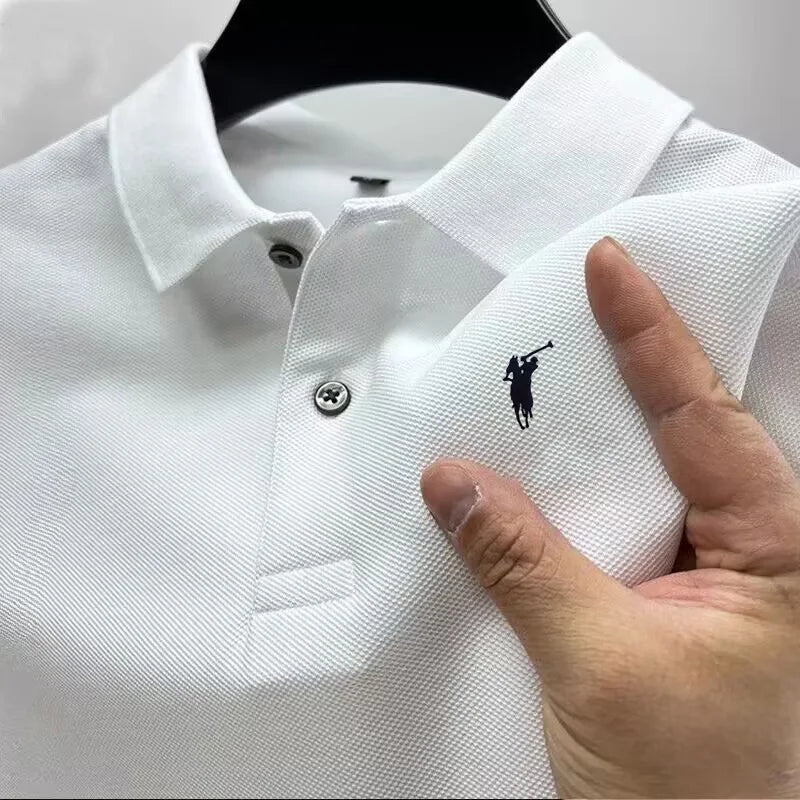 Golf Polo Shirt Men's Business Polo Collar Half Sleeved Top New Summer Casual Short Sleeved T-shirt for Men An
