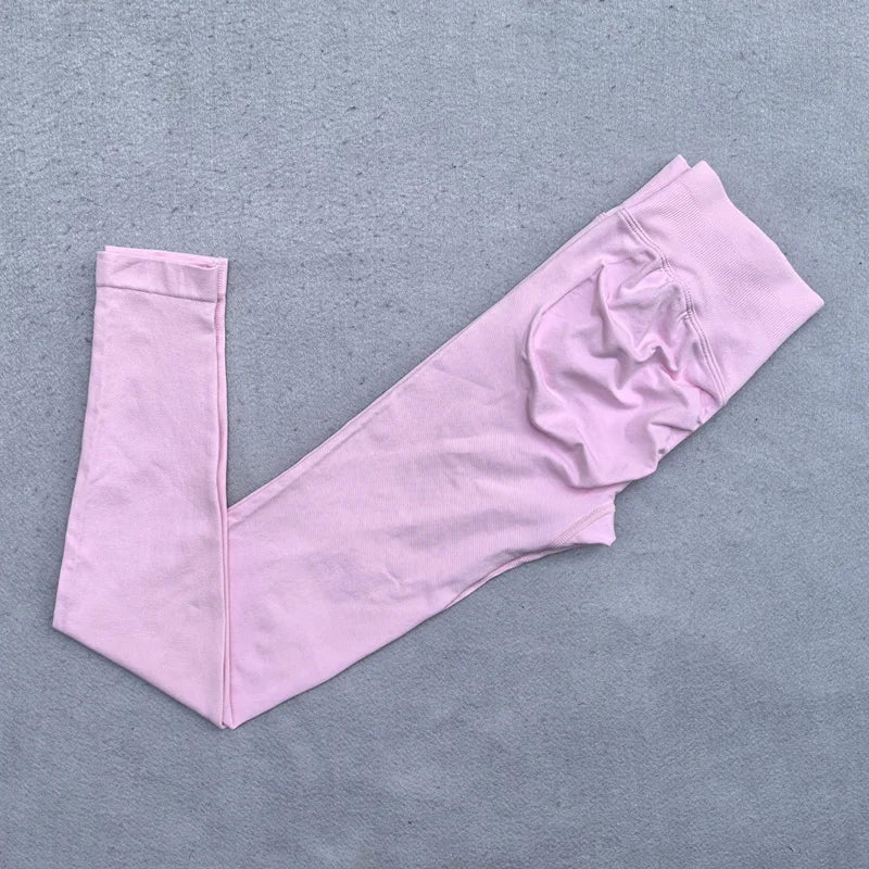 Leggings Women Seamless Leggings Gym Energy Low Ribbed Waistband Yoga Pants Back Scrunch Booty Tights Pants