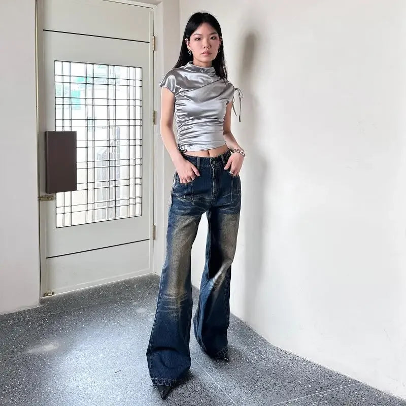 Shirred Half Turtleneck Tee Women