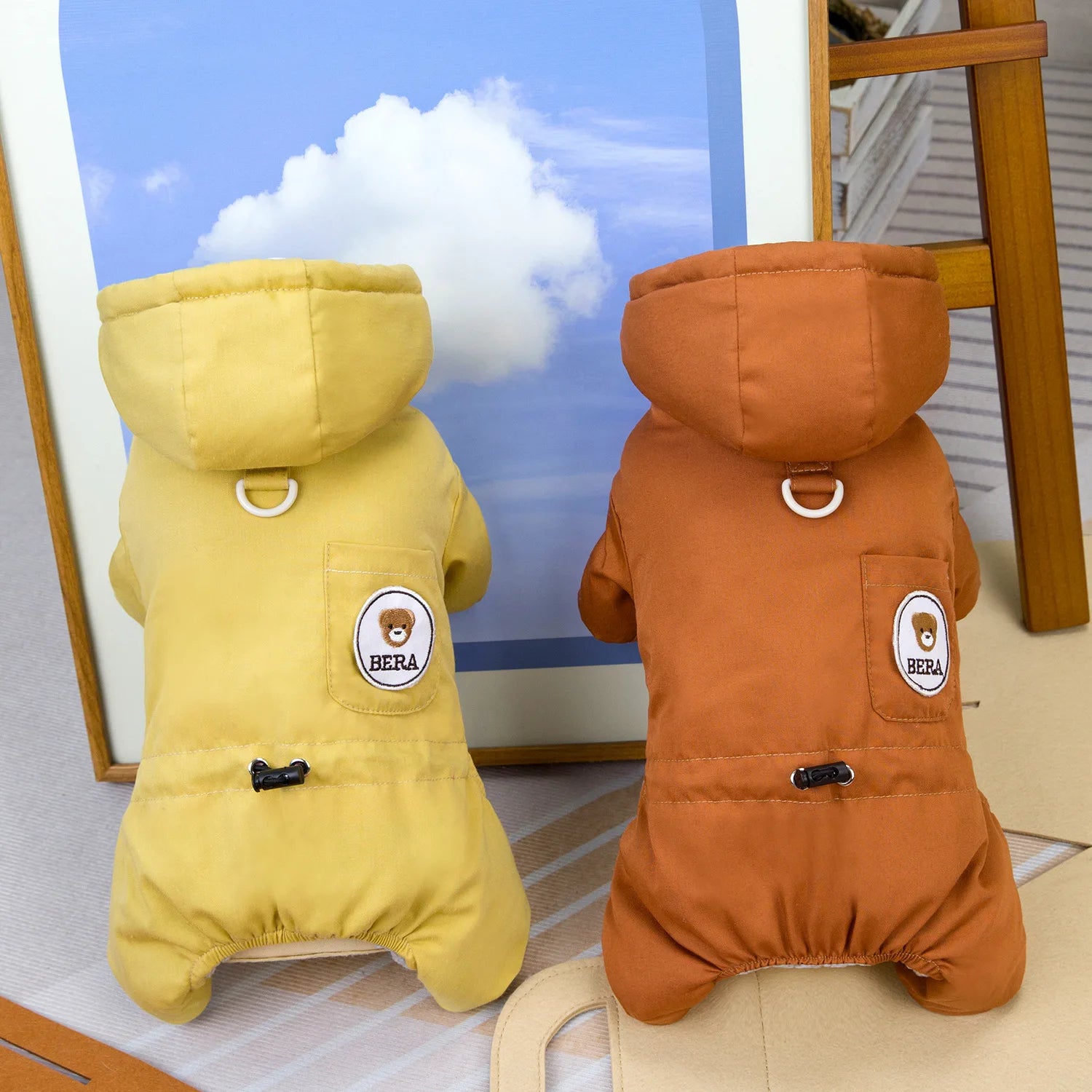 Pet clothes pet dog dog fotton-padded coat autumn and winter new pet clothing 24 college four-legged cotton-padded coat