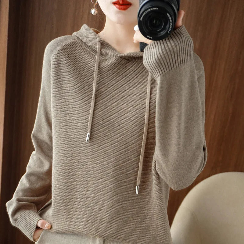 Soft Knit Hooded Pullover Sweater