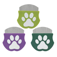 Pet Grooming Comb - Flea Comb for Cats & Dogs, Curved Design for Face & Body, Mini Detangling Brush for Pets