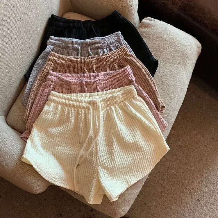 High Waist Drawstring Sweat Shorts