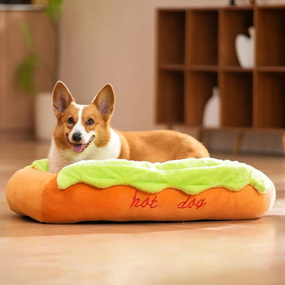2026 New Hot Dog Pet Bed For Dachshund Cats Puppies Small Pets Plush Removable Washable Pet Beds Soft Corduroy Non-Slip Bottom