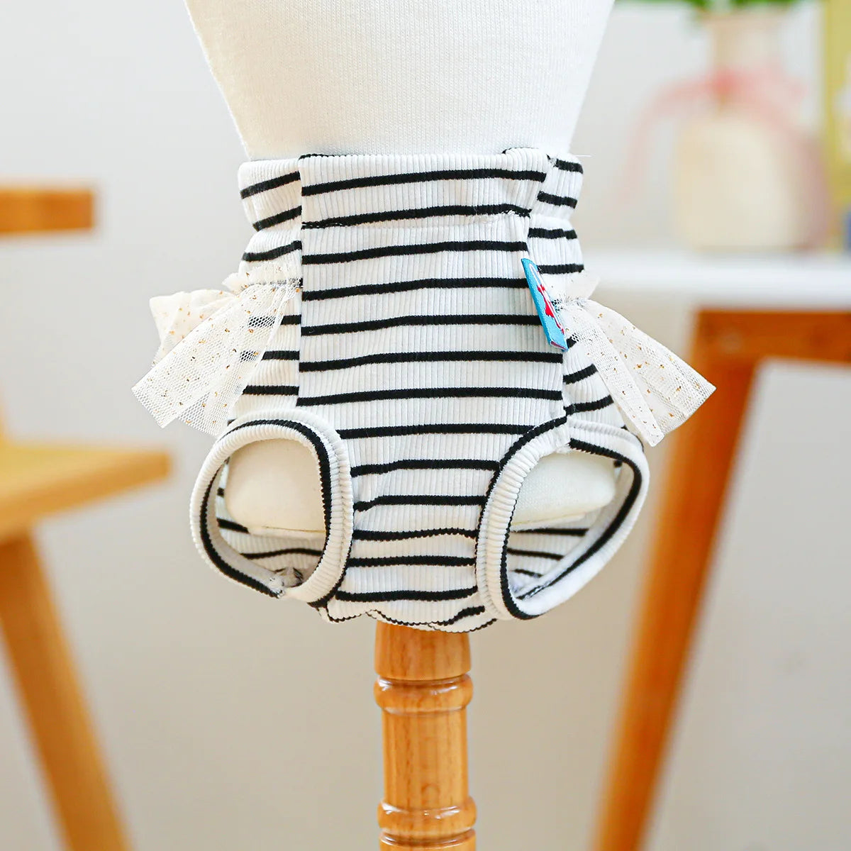 Striped Cotton Puppy Panties Set