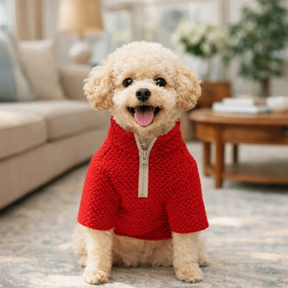 Zipper Ripple Pet Pullover Hoodie