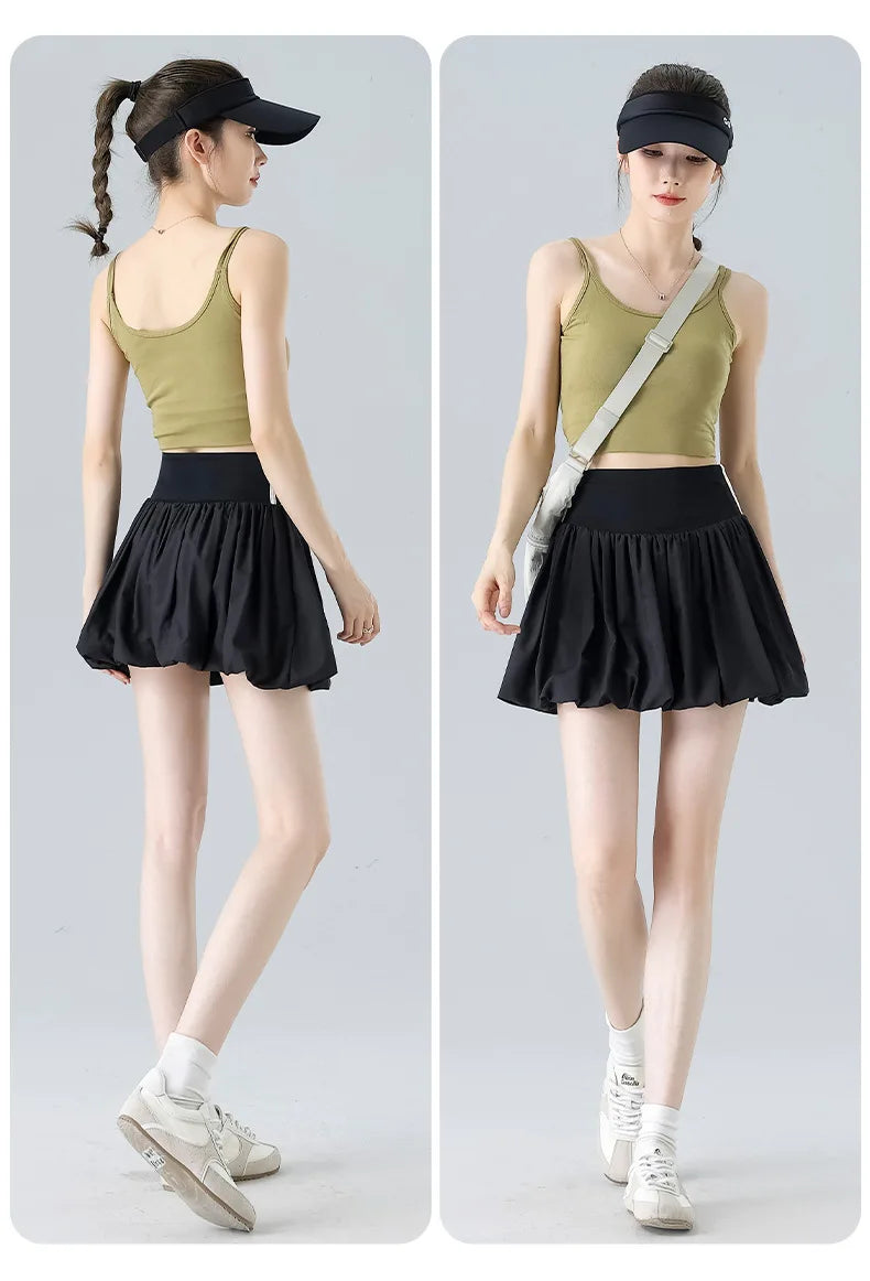 Women‘s Tennis Skirt Summer  High Waist Flared Golf Skirt with Built-in Shorts 2 in 1 Athletic Quick Dry Shorts Skirt Pickleball