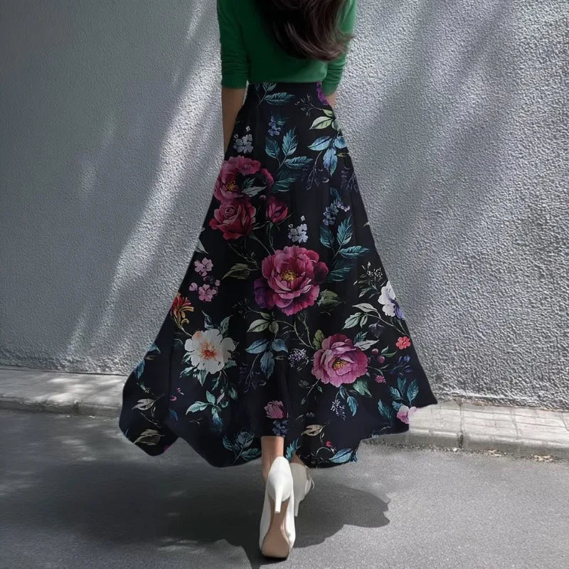 Women's Skirts Niche Specialty Fancy Skirts Versatile Bot Large Swings Fashionable Floral Skirts