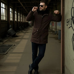 Long Zippered Casual Trench Coat