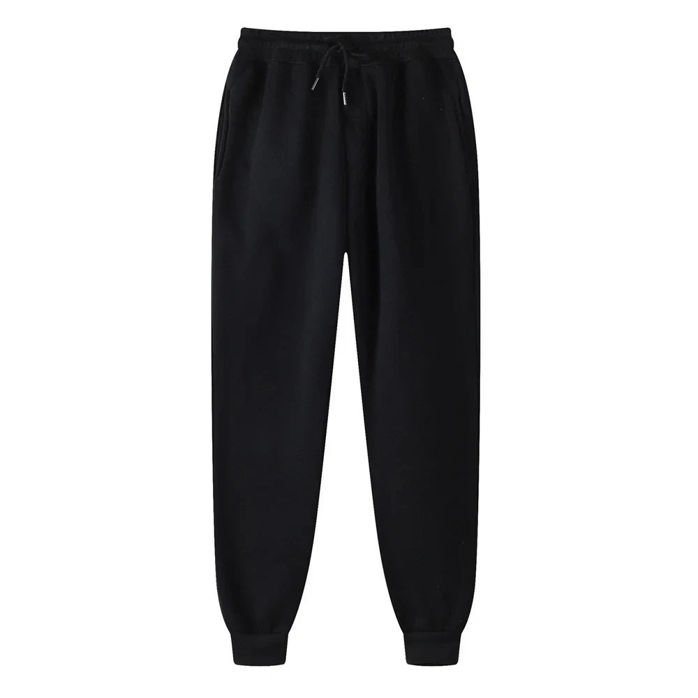 Man Hoodie Set Winter Solid Color Two Pices Sets Long-Length Street Clothes Casual Sports Sweatpant Hoody Unisex Fashion Suit