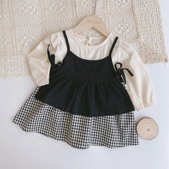 Plaid Baby A-Line Dress Suit