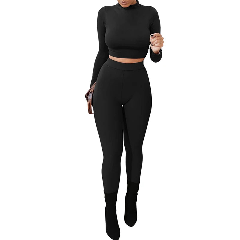 Winter Autumn Women's Yoga Set Gym Workout Fitness Set