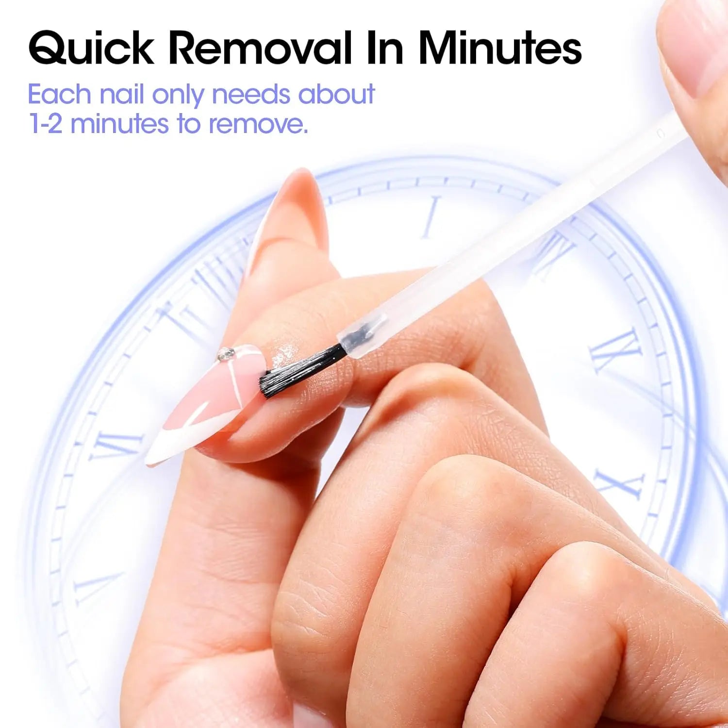 Nail Glue Remover 40ML for Press on Nails False Tips Non Acetone Gentle Nail Care Remover Supplies Solution Manicure Supply