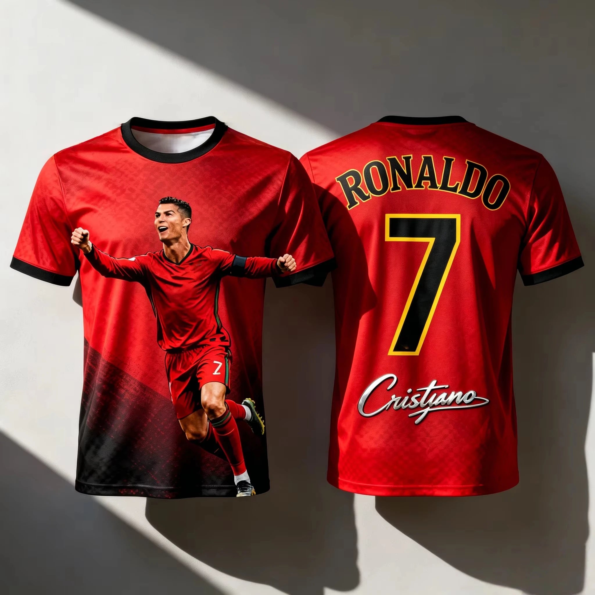 2026 Ronaldo 7 Football Jersey Chatgpt Ai Style Adults and Kids Fan Edition Summer Soccer Training Tops Comfortable Sportswear