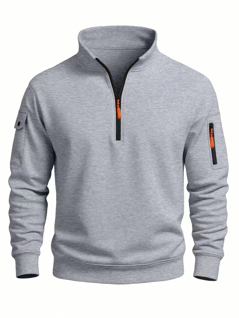 Men's sweatshirt 2025 autumn and winter new casual sports casual long sleeved high neck half zipper windproof top