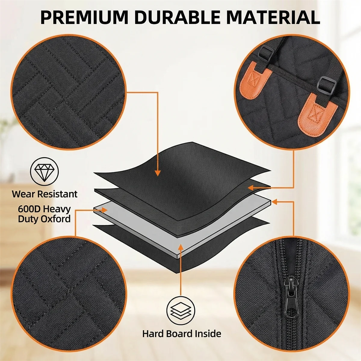 Convertible Car Bed for Dogs， Extended Waterproof Seat Cover with Anti-Slip Backing， Comfortable Pet Mat for SUV Truck Travel