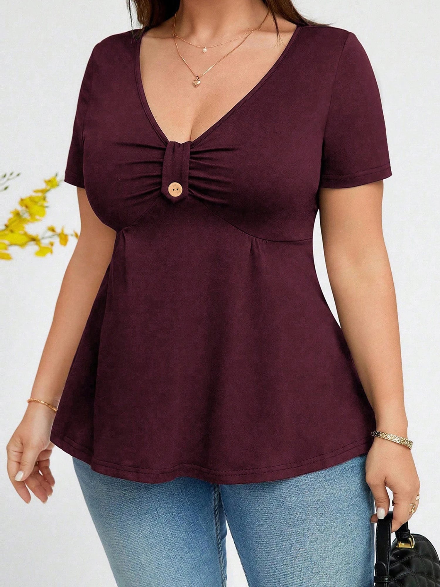 Velvet Slash Neck Top