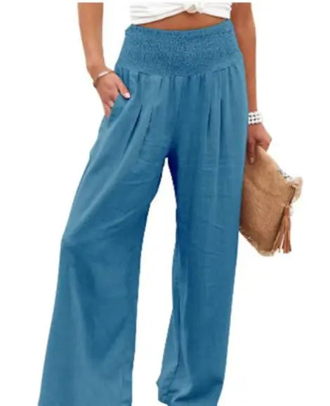 Drawstring Beach Wide Leg Pants