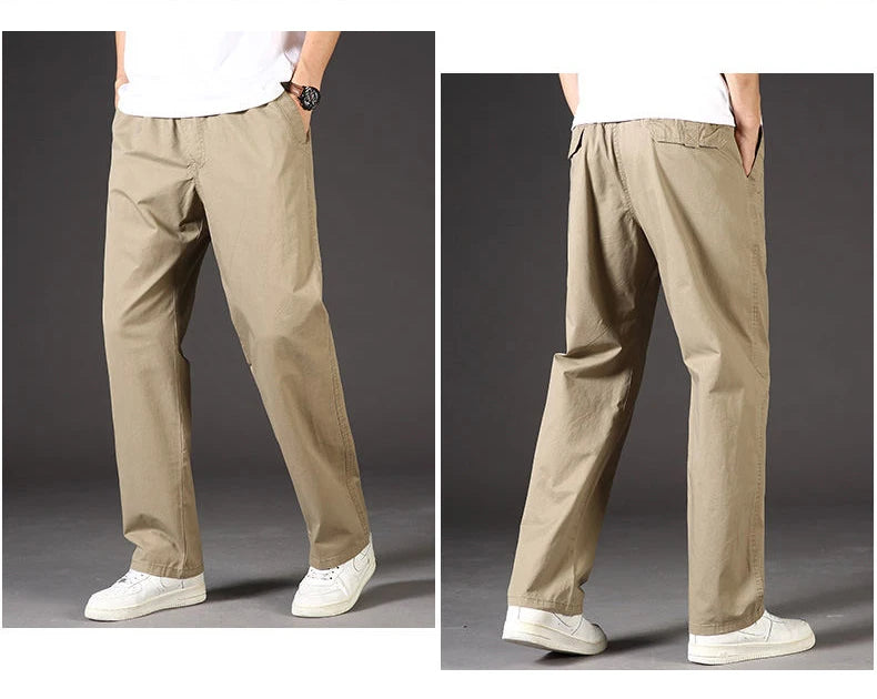 Loose Cotton Cargo Work Pants