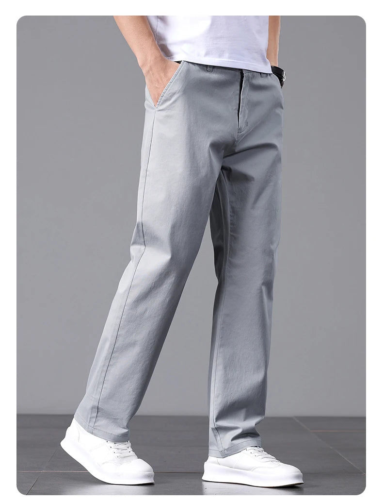 Stretch Cotton Straight Golf Trousers