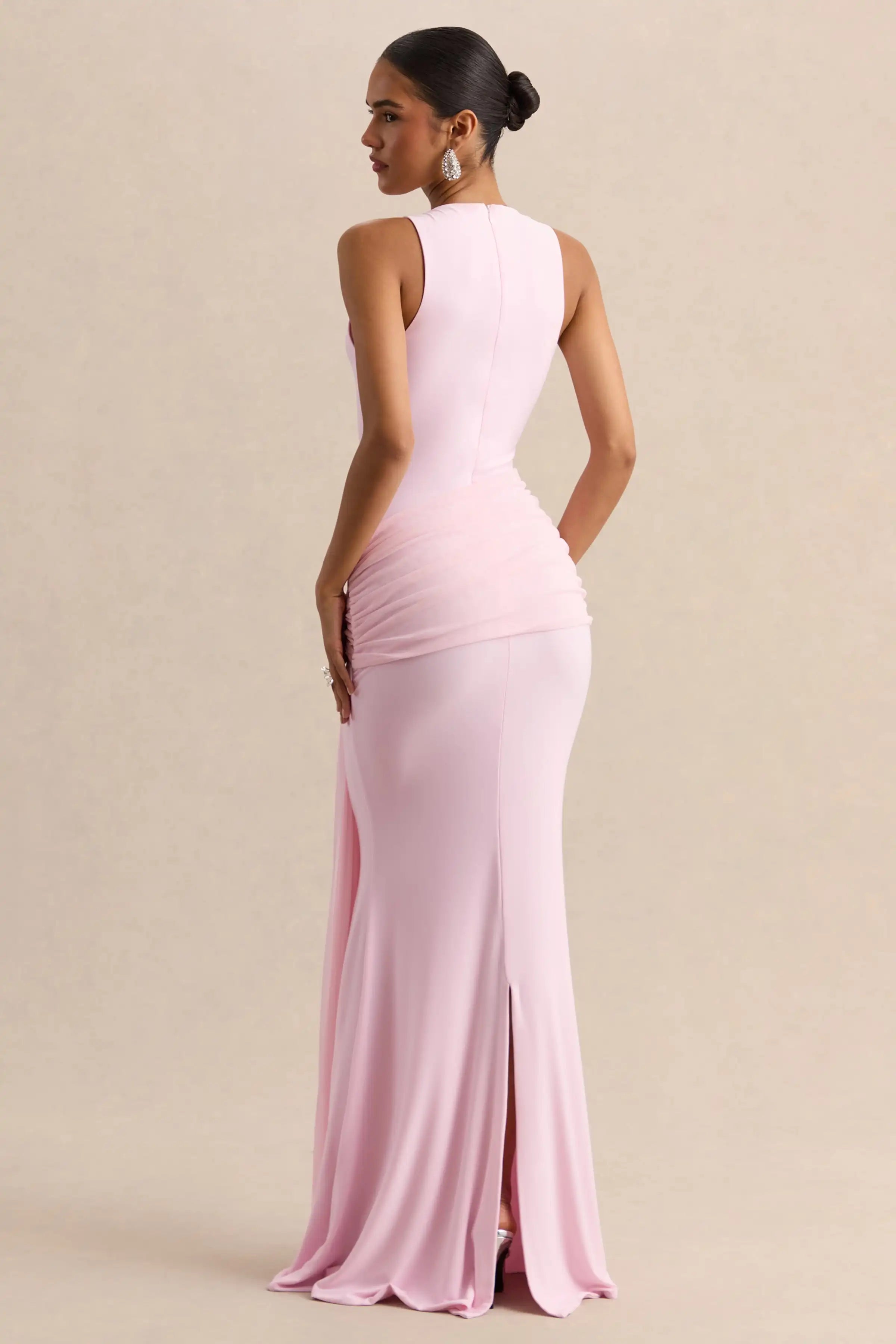 Elegant Mermaid Evening Dress Draped Detachable Cape Sleeveless Bodycon Maxi Gown Wedding Party Elegant Draped Formal Dress