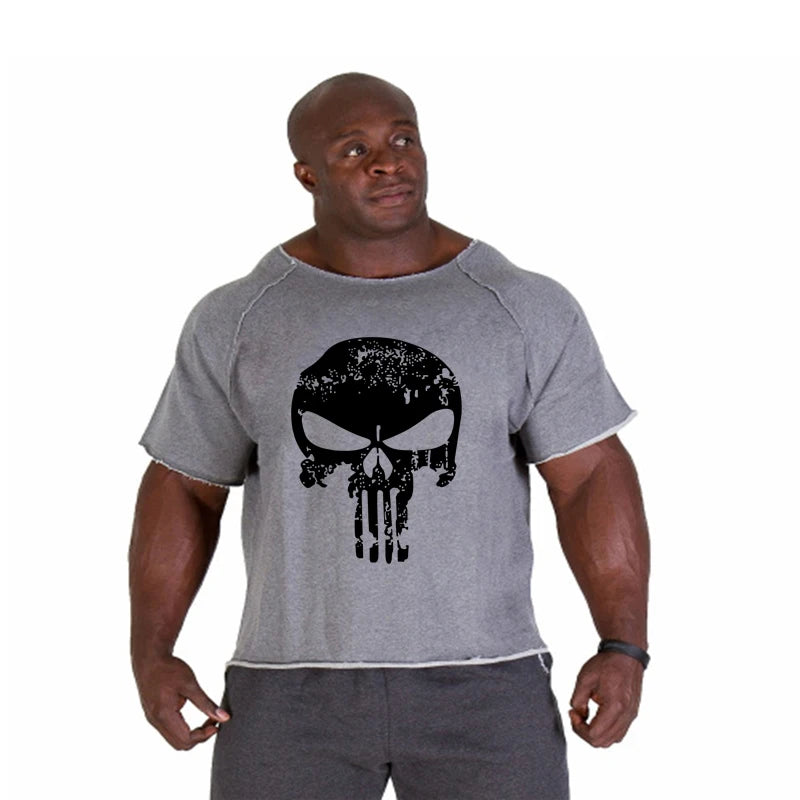 Men's T Shirts Fitness Men Bodybuilding  Shirt Batwing Sleeve Rag shirt Gym Fitness Muscle Running T shirt