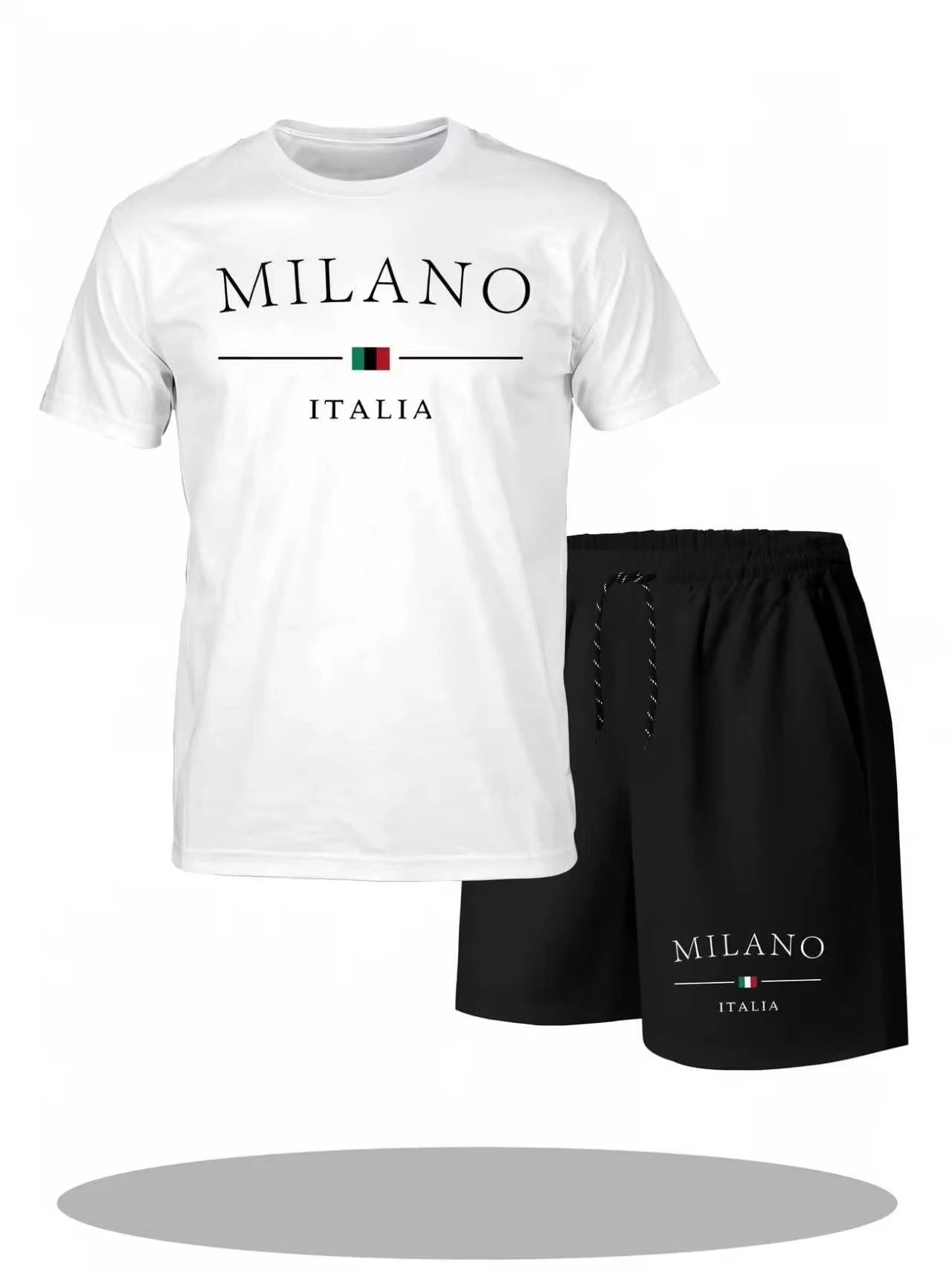 Men's Tracksuit 2 Piece O-neck Short Sleeve Shirt Shorts Set Men's Running Suit Plus Size T shirts Man Clothing Summer T-shirt