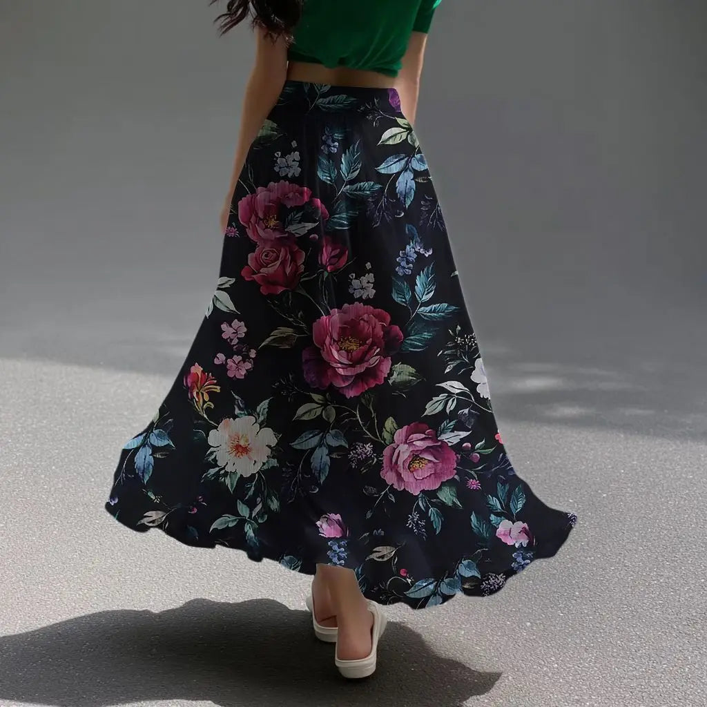 Women's Skirts Niche Specialty Fancy Skirts Versatile Bot Large Swings Fashionable Floral Skirts