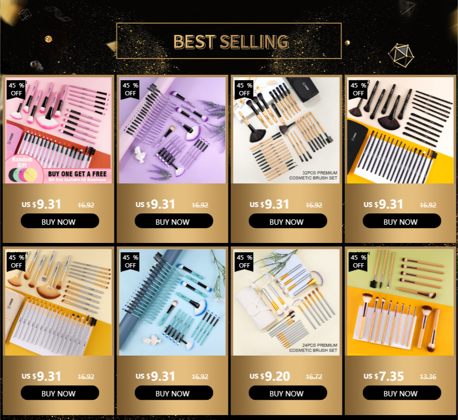 Premium Black 32 Brush Set