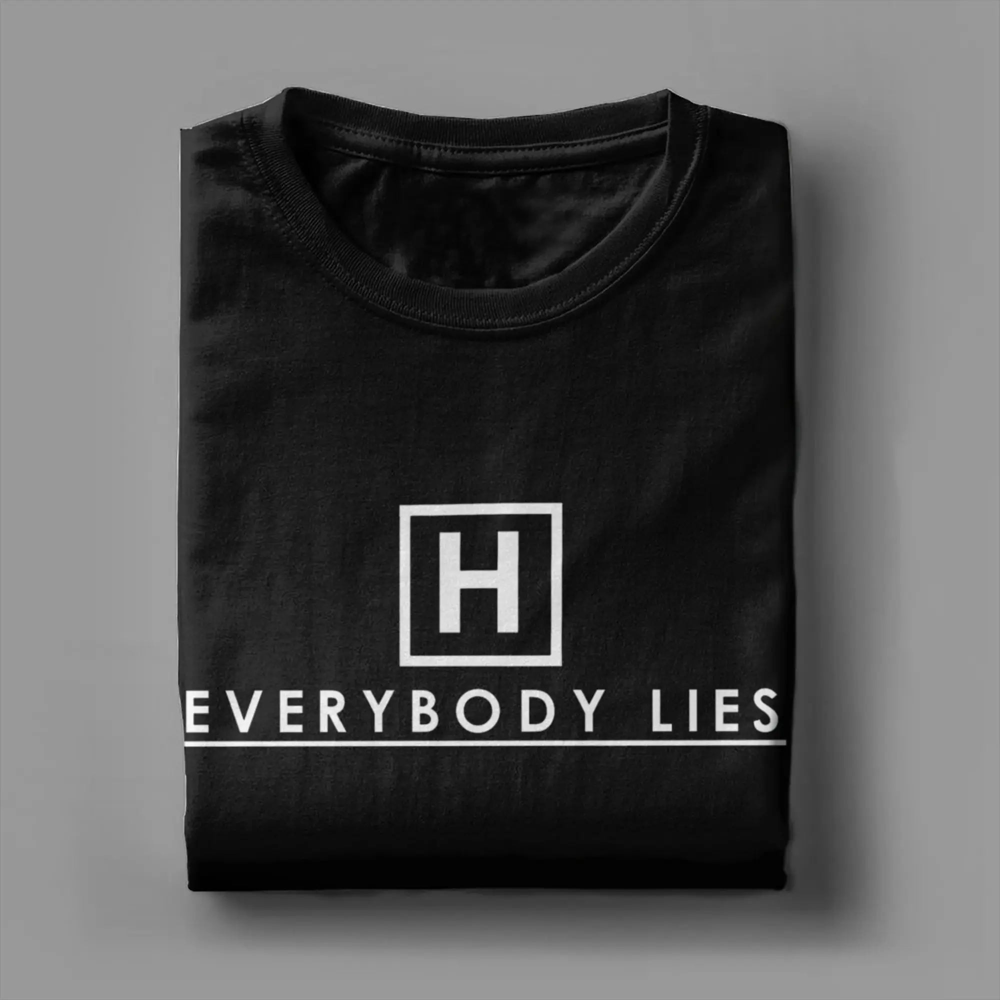 Men T-Shirts Dr Gregory House MD Vintage 100% Cotton Tees Short Sleeve Everybody Lies  T Shirts O Neck Clothes Adult