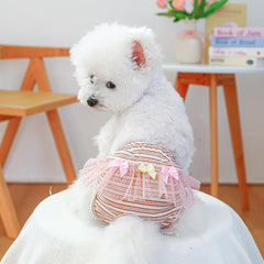 Striped Cotton Puppy Panties Set