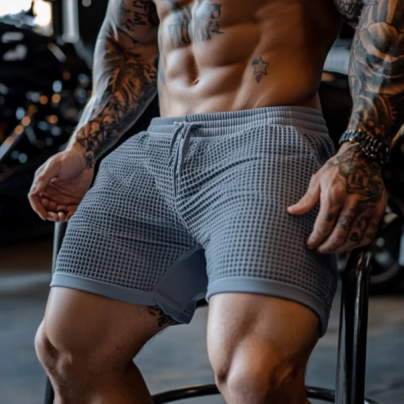 Oversized Athletic Waffle Gym Shorts