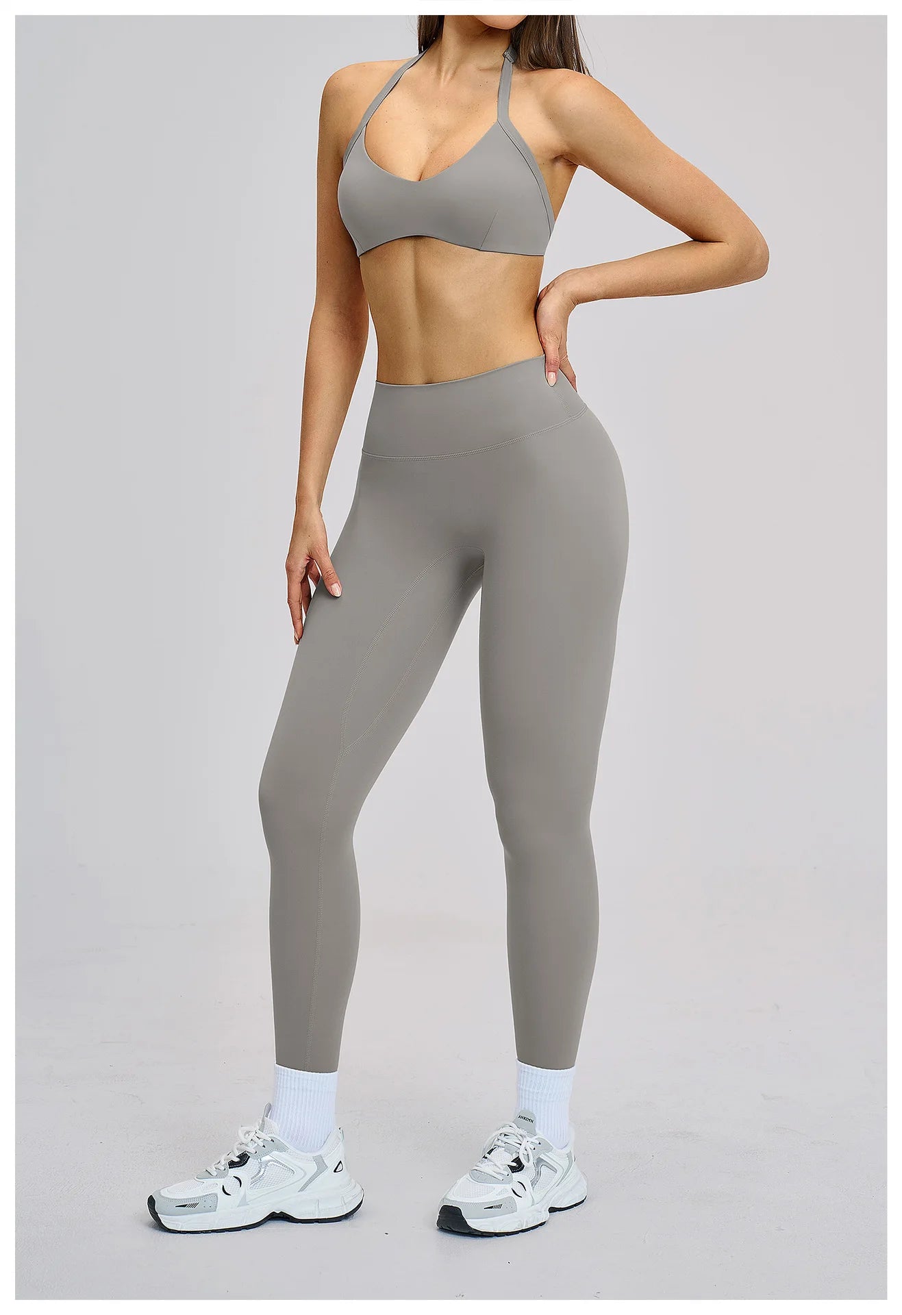 Fitness Leggings High Rise Hip Lift Brushed Soft Material For Ladies Outdoor Elastic Slim Fit Outer Wear Sports Tight Pants