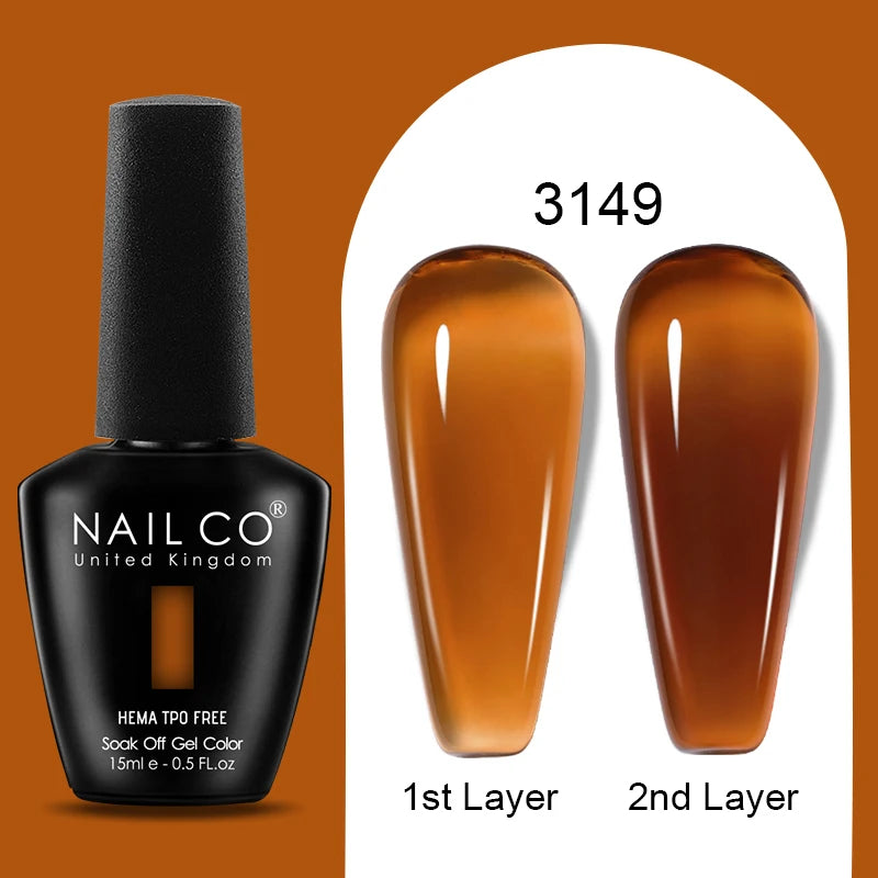 NAILCO 15ml Colorful Jelly Gel Nail Polish Gorgeous Color HEMA TPO FREE Soak Off UV LED Semi Permanent Long Wear Gel Varnish