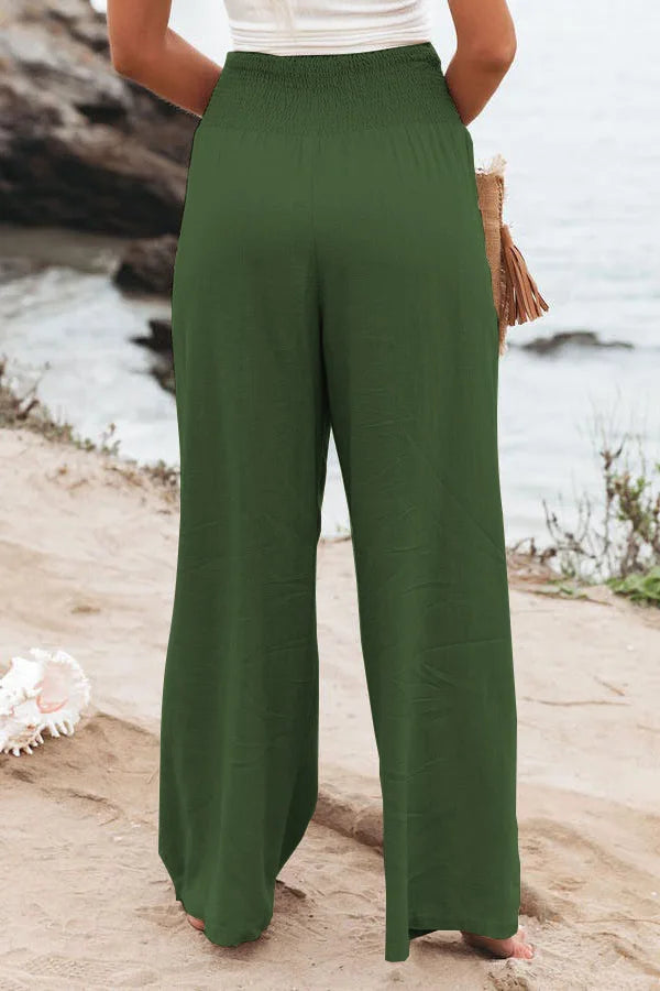 Drawstring Beach Wide Leg Pants
