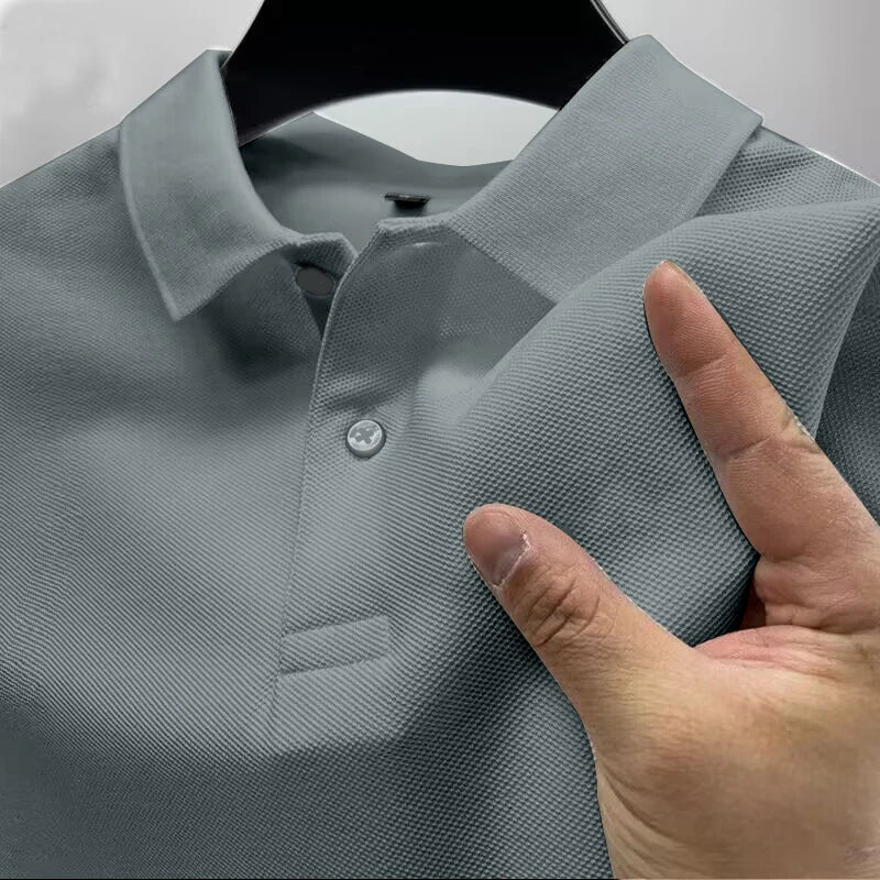 2025 Hot Sale Men's Summer Casual Breathable Comfortable Polo Shirt Men's Solid Color High Quality Short Sleeve T-Shirt ﻿