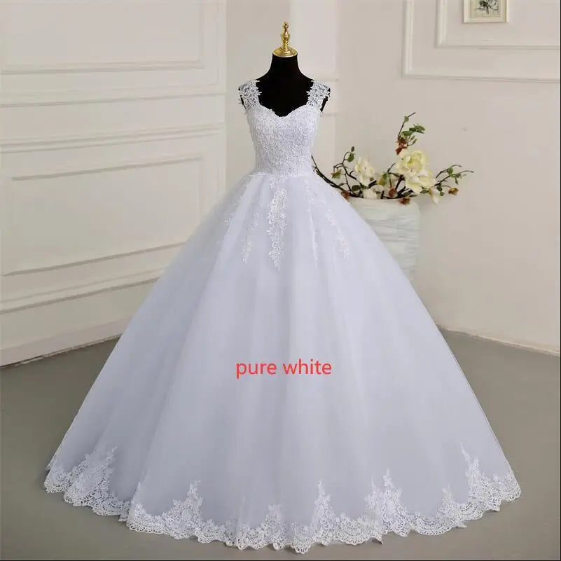 Sleeveless Wedding Dresses Classic Sweetheart Vestido De Noiva Luxury Lace Bridal Ball Gown Formal Robe De Mariee Customized