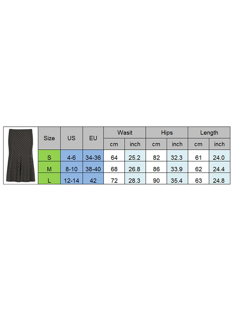 Dot Print Low Waist Skirts Spring Summer Vintage Casual Skirts Women Fashion Midi Skirts