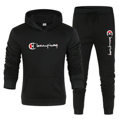 2025 Men's Tracksuit Hooded Sweatshirt+Sweatpants 2 Pcs Sets Sports Suit Casual Jogger Sportswear 2 Piece Male Streetwear Sets