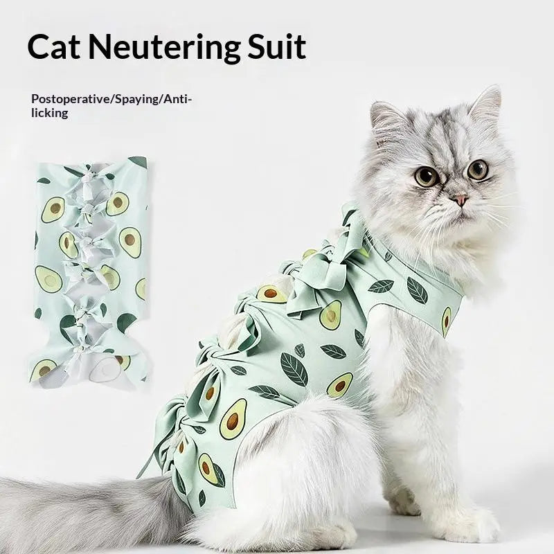 Pet Neutering Suit Cat Postoperative Recovery Clothes Anti-Licking Adjustable Wound Protective Clothing Pet Supplies