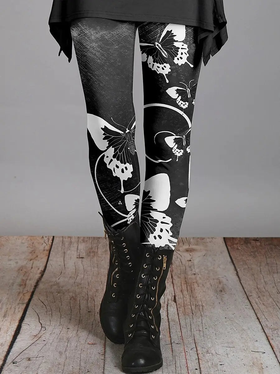 Women's Leggings Vintage Flower Pattern 3D Printed Outdoor Trousers New Stretch Elastic Waist Fall Winter Festival Streetwear