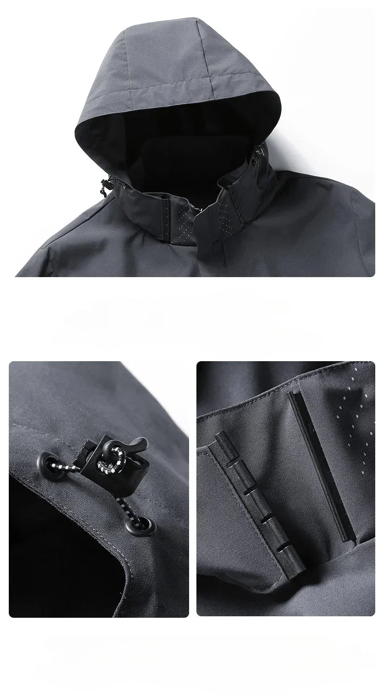 King Billion Men's Outdoor Hooded Windbreaker Jacket