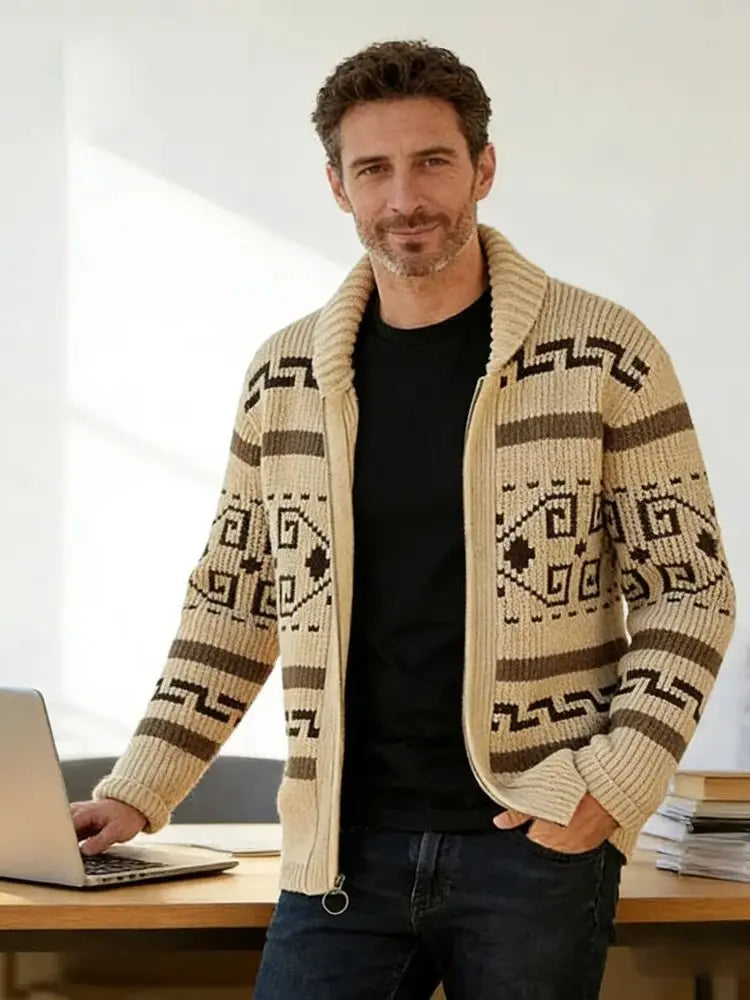 Winter Men's Cardigan Sweaters Fashion Male Knitted Sweater Thermal Warm Coats Casual Man Cashmer Lapel Knitted Jackets Clothing