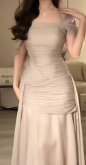 Modern Draped Velvet Evening Gown