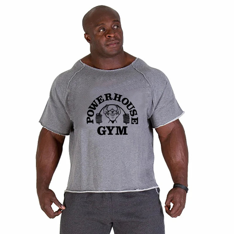 Men's T Shirts Fitness Men Bodybuilding  Shirt Batwing Sleeve Rag shirt Gym Fitness Muscle Running T shirt