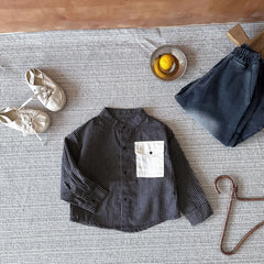 Striped Pocket Baby Long Shirt