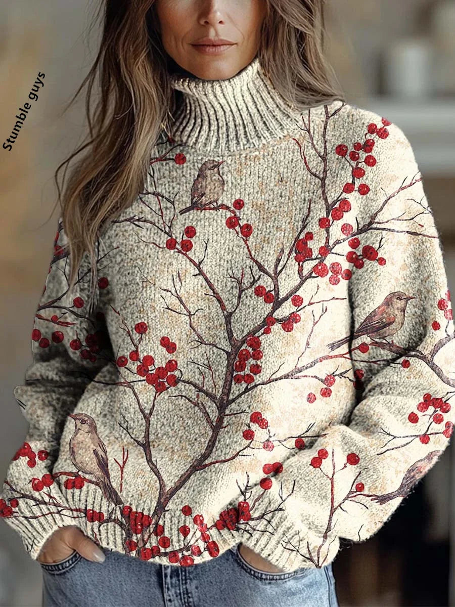 Festive Printed Winter Knit Sweater