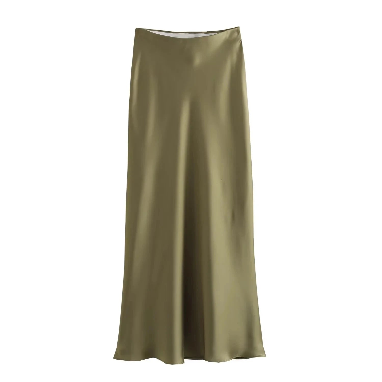 HH Skirts For Women 2024 Summer Solid Satin Sheath Long Skirt Female Show Curve Beach Outfits For Woman Mermaid Skirts
