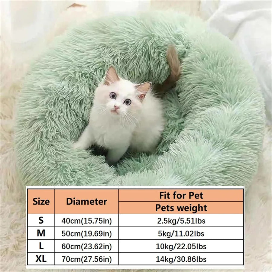 Faux Fur Donut Calming Cat Bed