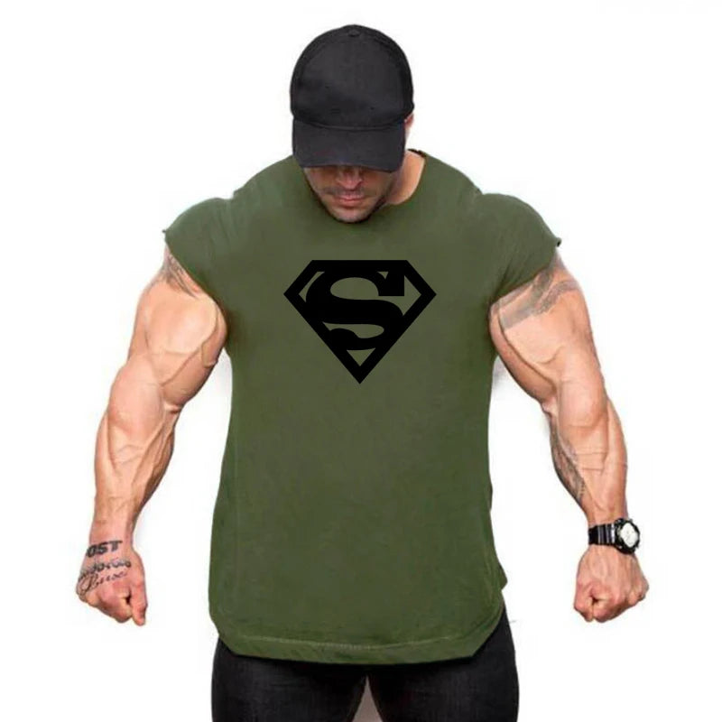 Mens Tank Tops Shirt Gym Tank Top Fitness Clothing Vest Sleeveless Cotton Man Canotte Bodybuilding Ropa Hombre Man Clothes Wear